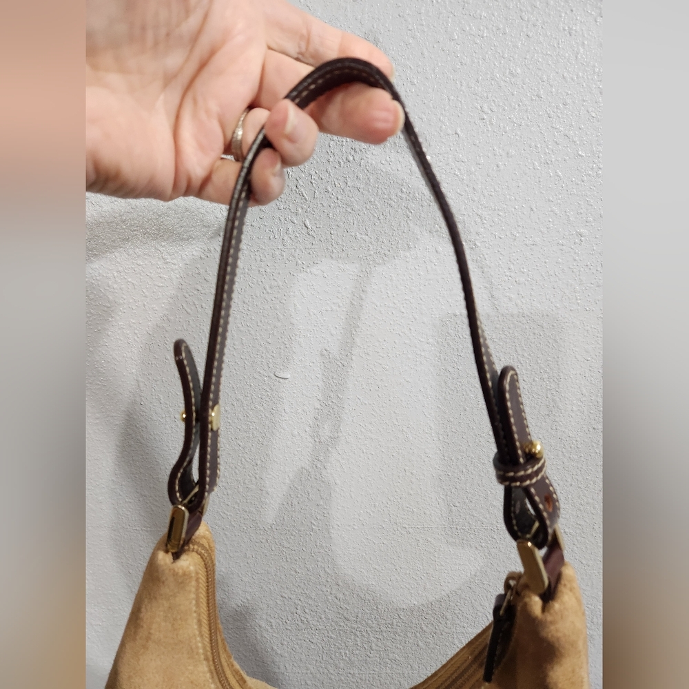Ralph Lauren Vintage Y2k 2000s Tan Slouchy Suede Hobo Bag Excellent Con - Picture 10 of 16